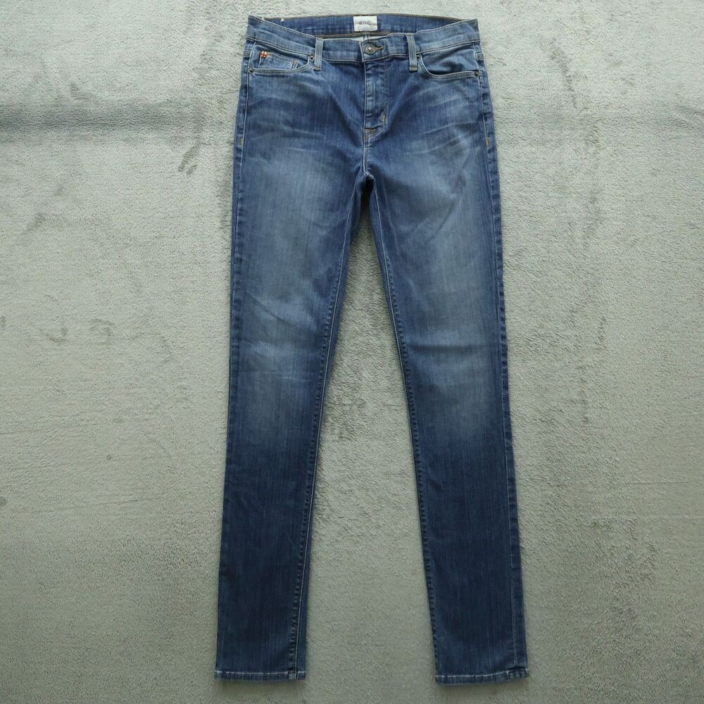 Hudson Jeans Women's Size 28 Blue Mid-Rise Shine Skinny Denim 32" Inseam